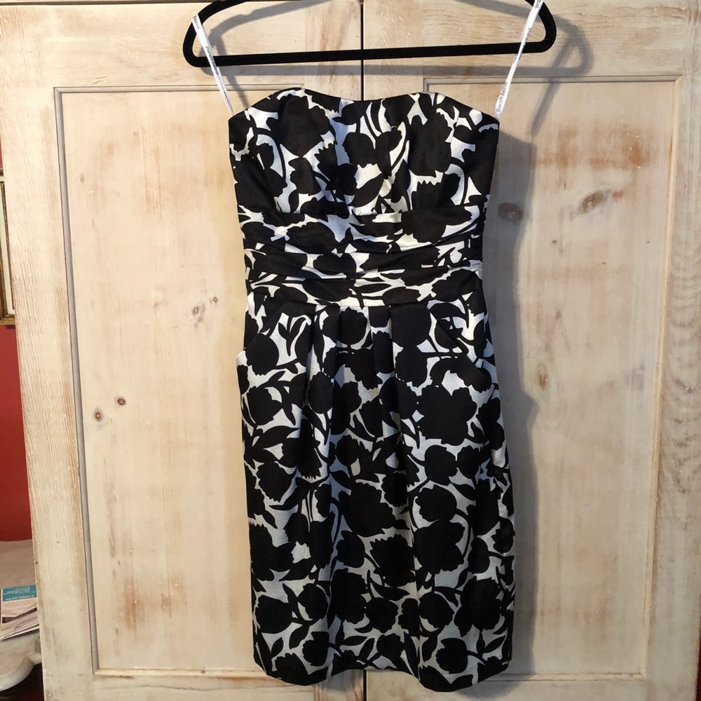 🌺🌼Charmeuse Print Black & Wht Dress-David’s Bridal